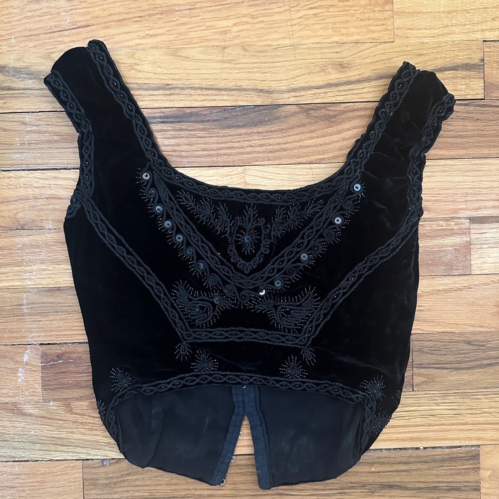 Anna Sui Vintage Black Velvet Top - Picture 6 of 6